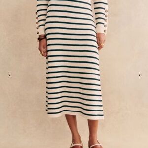 Sezane Naelle Skirt  (Natural/Navy)